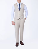Slim-Fit 3-Piece Classic Suit - Beige