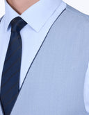 Slim-Fit 3-Piece Classic Suit - Light blue