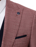 Mismatched Slim-Fit 3-Piece Linen Suit - Maroon