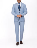 Slim-Fit 3-Piece Suit with Mismatched Vest - Light blue