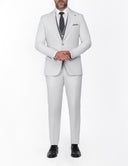 Slim-Fit 3-Piece Suit with Mismatched Vest - Light grey