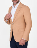 Slim-Fit Men’s linen Classic Blazer - Mustard