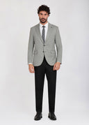 Mismatch Notch Lapel Suit - Grey