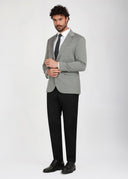 Peak Lapel One Button Mismatch Suit - Grey Black