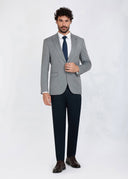 Peak Lapel One Button Mismatch Suit - Grey navy