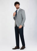 Peak Lapel One Button Mismatch Suit - Grey navy