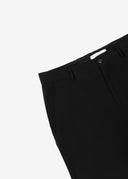 Comfort Fit Plain Cuffed Chino Pants - Black
