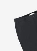Comfort Fit Plain Cuffed Chino Pants - Dark Grey