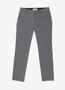 Comfort Fit Plain Cuffed Chino Pants - Grey