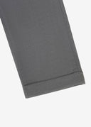 Comfort Fit Plain Cuffed Chino Pants - Grey