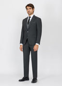 Slim Fit Suit with Peak Lapel and Flap Pockets - Dark Grey