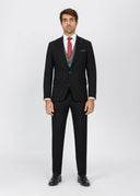 Slim Fit Peak Lapel Suit - Black