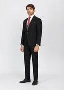 Slim Fit Peak Lapel Suit - Black