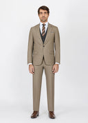 Slim Fit Peak Lapel Suit - Brown