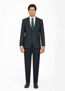Notch Lapel Slim Fit Mismatched Suit - Green navy