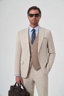 Men’s Olive Vest Suit – Double Face Vest - Light beige