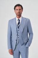 Jakamen Men’s Vest Suit - Light blue