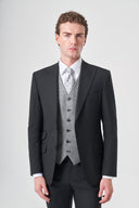 Jakamen Men’s Vest Suit with Peak Lapel M023 - Black