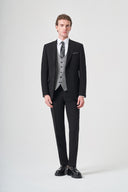 Jakamen Men’s Vest Suit with Notch Lapel M028 - Black