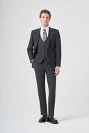 Jakamen Men’s Vest Suit with Notch Lapel M028 - Dark grey