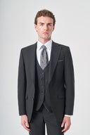 Jakamen Men’s Vest Suit with Notch Lapel M028 - Dark grey