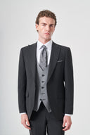 Jakamen Men’s Vest Suit with Peak Lapel M029 - Dark grey
