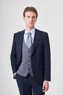 Jakamen Men’s Vest Suit with Peak Lapel M029 - Navy