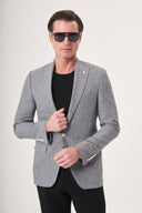 Jakamen Men’s Blazer - Grey Black