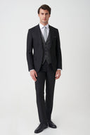 Slim Peak-Lapel Suit - Black