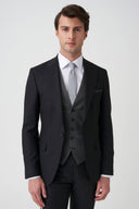 Slim Peak-Lapel Suit - Black