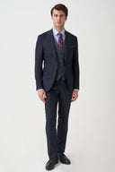 Slim Peak-Lapel Suit - Navy