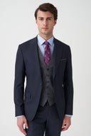 Slim Peak-Lapel Suit - Navy