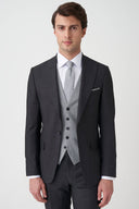 Slim Peak-Lapel Suit - Dark Grey