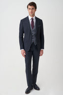 Slim Peak-Lapel Suit - Dark navy