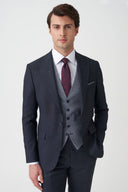 Slim Peak-Lapel Suit - Dark navy