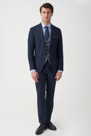 Slim Peak-Lapel Suit - Navy