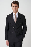 Double-Breasted Peak-Lapel Suit - Black