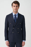 Double-Breasted Peak-Lapel Suit - Navy