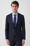 Slim Peak-Lapel Pinstriped Suit - Navy