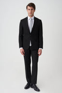 Slim Peak-Lapel Formal Suit - Black