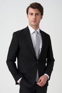 Slim Peak-Lapel Formal Suit - Black