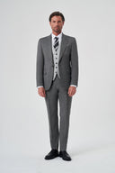 Jakamen Men’s Vest Suit - Black grey