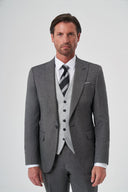 Jakamen Men’s Vest Suit - Black grey