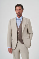 Jakamen Men’s Vest Suit - Light beige
