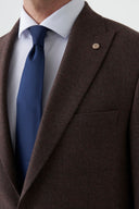 Slim Peak-Lapel Blazer - Brown