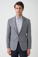 Slim Peak-Lapel Blazer - Grey