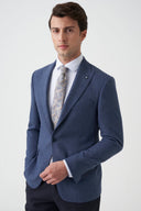 Slim Peak-Lapel Blazer - Navy