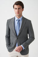 Slim Peak-Lapel Blazer - Olive