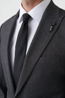 Slim Peak-Lapel Blazer - Black