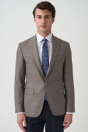 Slim Peak-Lapel Blazer - Brown